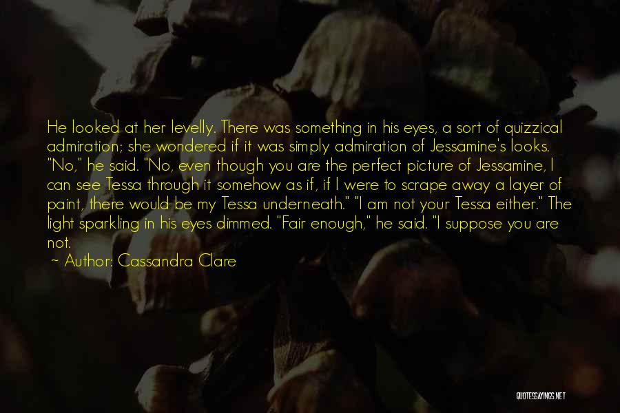 Cassandra Clare Quotes: He Looked At Her Levelly. There Was Something In His Eyes, A Sort Of Quizzical Admiration; She Wondered If It