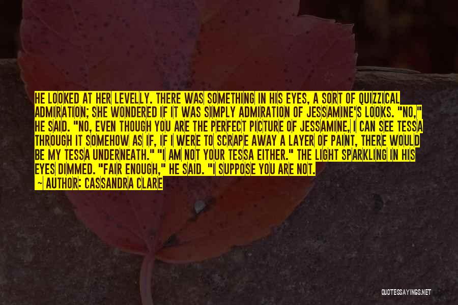 Cassandra Clare Quotes: He Looked At Her Levelly. There Was Something In His Eyes, A Sort Of Quizzical Admiration; She Wondered If It