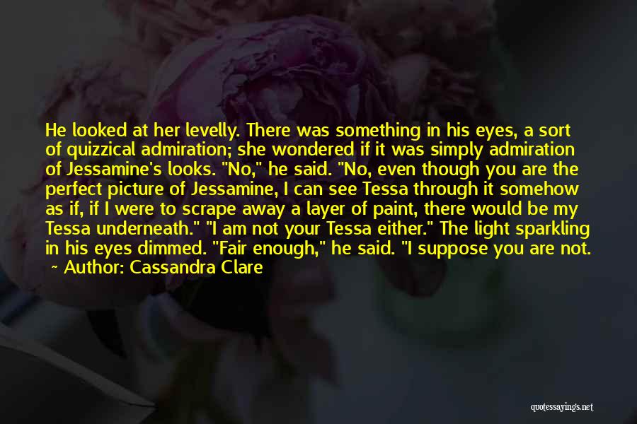 Cassandra Clare Quotes: He Looked At Her Levelly. There Was Something In His Eyes, A Sort Of Quizzical Admiration; She Wondered If It