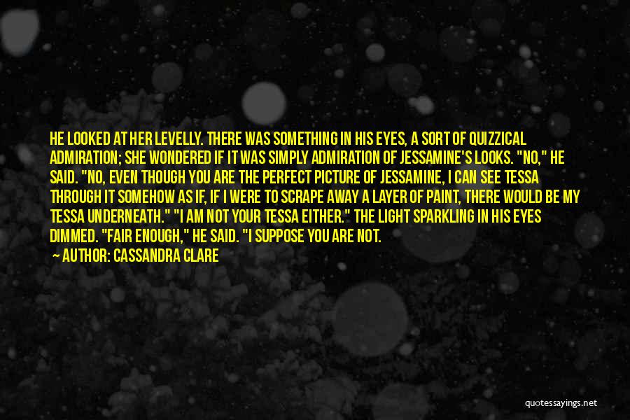 Cassandra Clare Quotes: He Looked At Her Levelly. There Was Something In His Eyes, A Sort Of Quizzical Admiration; She Wondered If It