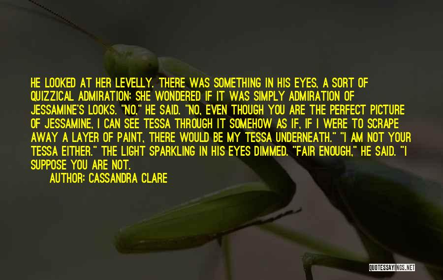 Cassandra Clare Quotes: He Looked At Her Levelly. There Was Something In His Eyes, A Sort Of Quizzical Admiration; She Wondered If It