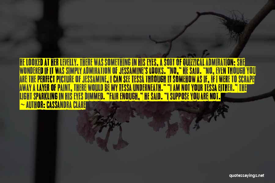 Cassandra Clare Quotes: He Looked At Her Levelly. There Was Something In His Eyes, A Sort Of Quizzical Admiration; She Wondered If It