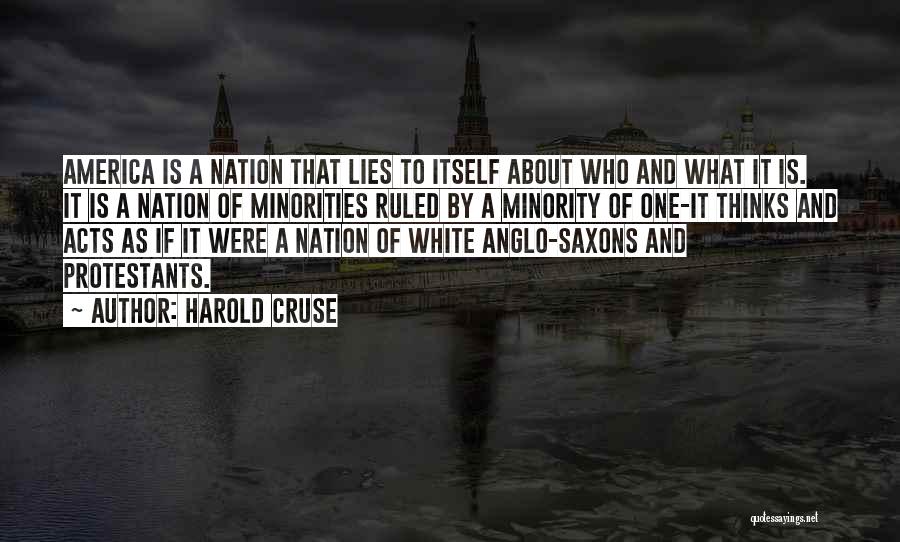 Harold Cruse Quotes: America Is A Nation That Lies To Itself About Who And What It Is. It Is A Nation Of Minorities
