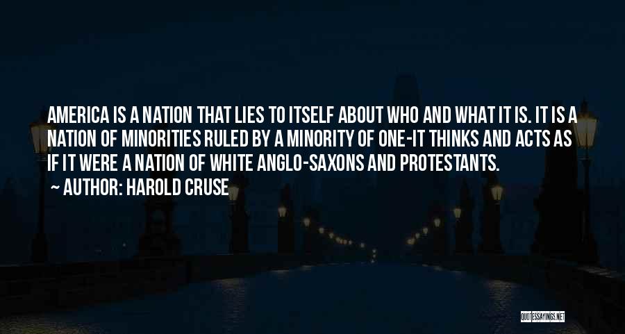 Harold Cruse Quotes: America Is A Nation That Lies To Itself About Who And What It Is. It Is A Nation Of Minorities
