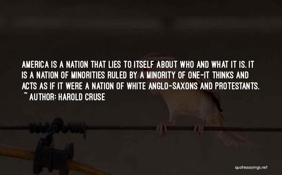 Harold Cruse Quotes: America Is A Nation That Lies To Itself About Who And What It Is. It Is A Nation Of Minorities