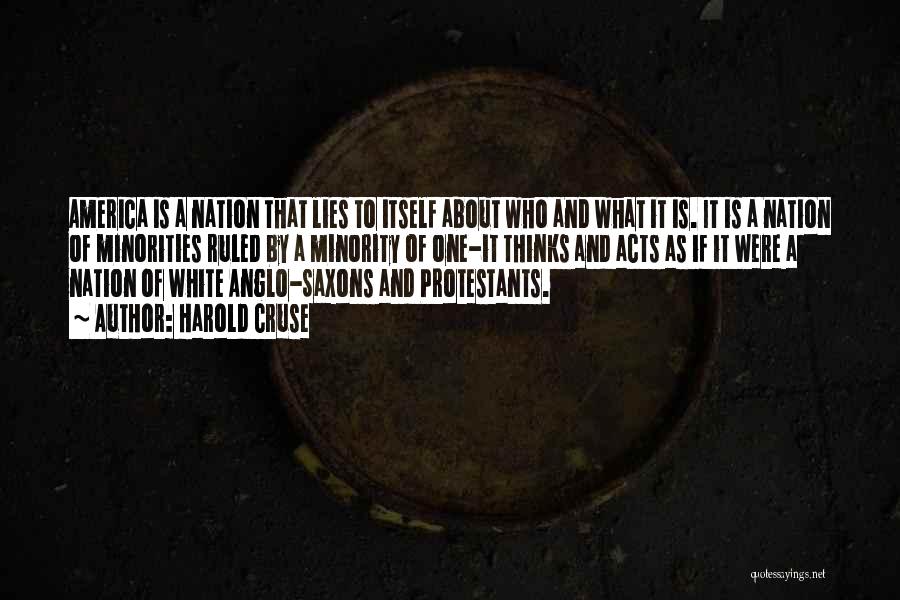 Harold Cruse Quotes: America Is A Nation That Lies To Itself About Who And What It Is. It Is A Nation Of Minorities