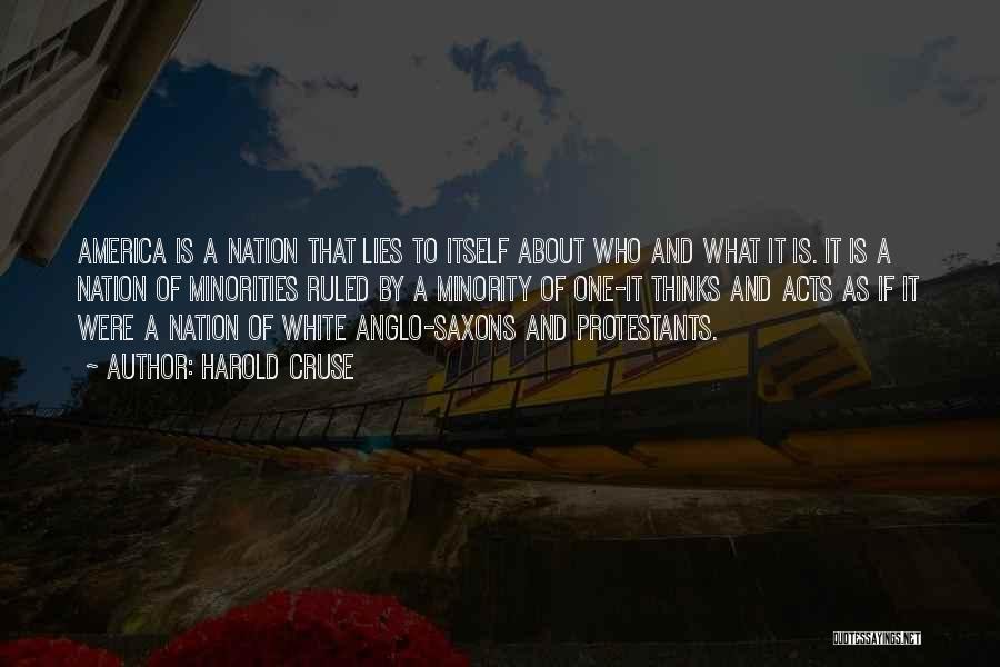 Harold Cruse Quotes: America Is A Nation That Lies To Itself About Who And What It Is. It Is A Nation Of Minorities