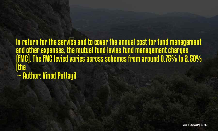 Vinod Pottayil Quotes: In Return For The Service And To Cover The Annual Cost For Fund Management And Other Expenses, The Mutual Fund