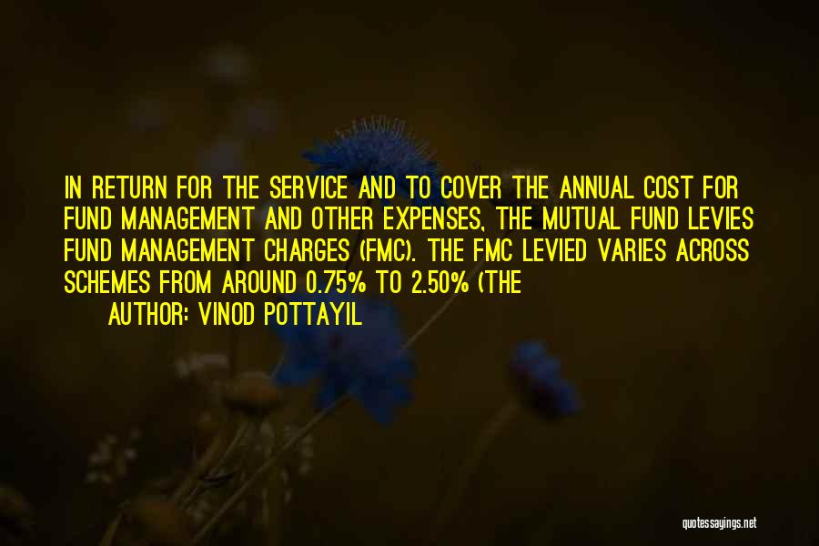 Vinod Pottayil Quotes: In Return For The Service And To Cover The Annual Cost For Fund Management And Other Expenses, The Mutual Fund