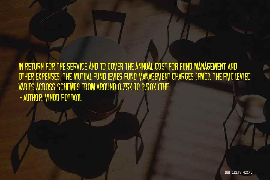 Vinod Pottayil Quotes: In Return For The Service And To Cover The Annual Cost For Fund Management And Other Expenses, The Mutual Fund