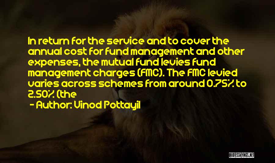 Vinod Pottayil Quotes: In Return For The Service And To Cover The Annual Cost For Fund Management And Other Expenses, The Mutual Fund