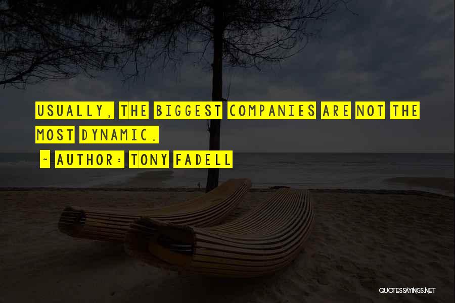 Tony Fadell Quotes: Usually, The Biggest Companies Are Not The Most Dynamic.
