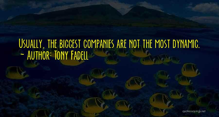 Tony Fadell Quotes: Usually, The Biggest Companies Are Not The Most Dynamic.
