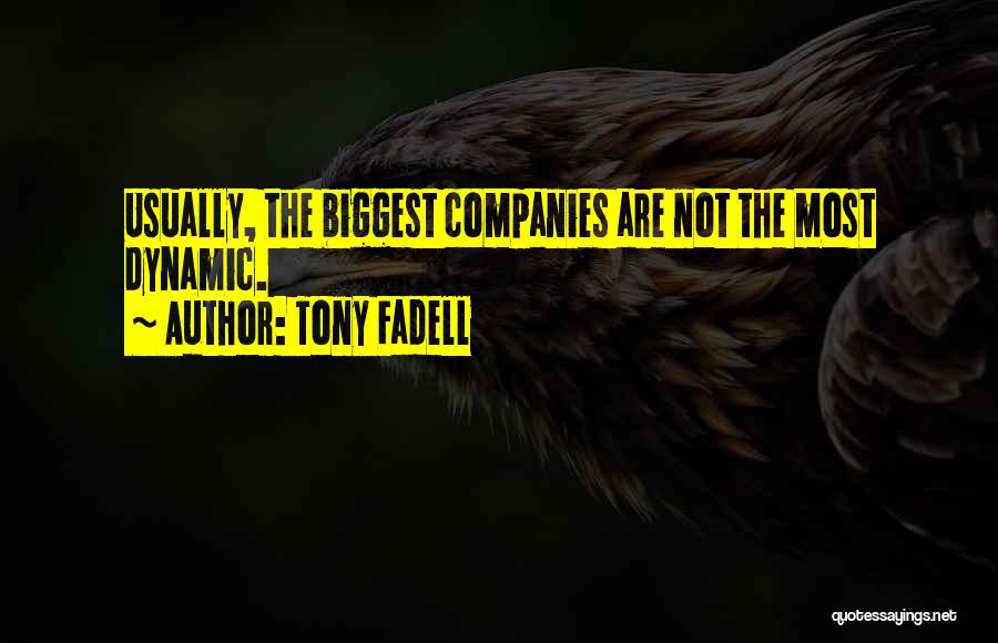 Tony Fadell Quotes: Usually, The Biggest Companies Are Not The Most Dynamic.