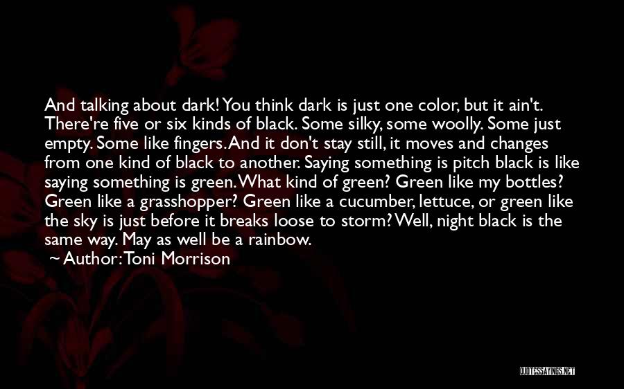 Toni Morrison Quotes: And Talking About Dark! You Think Dark Is Just One Color, But It Ain't. There're Five Or Six Kinds Of