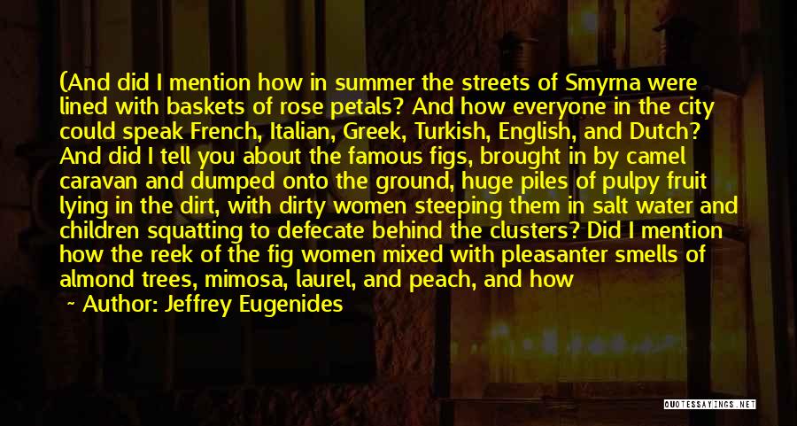 Jeffrey Eugenides Quotes: (and Did I Mention How In Summer The Streets Of Smyrna Were Lined With Baskets Of Rose Petals? And How