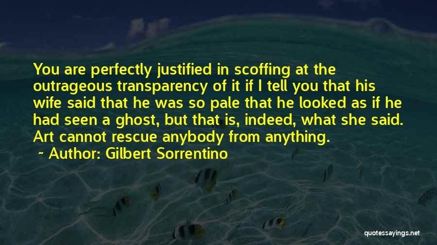 Gilbert Sorrentino Quotes: You Are Perfectly Justified In Scoffing At The Outrageous Transparency Of It If I Tell You That His Wife Said