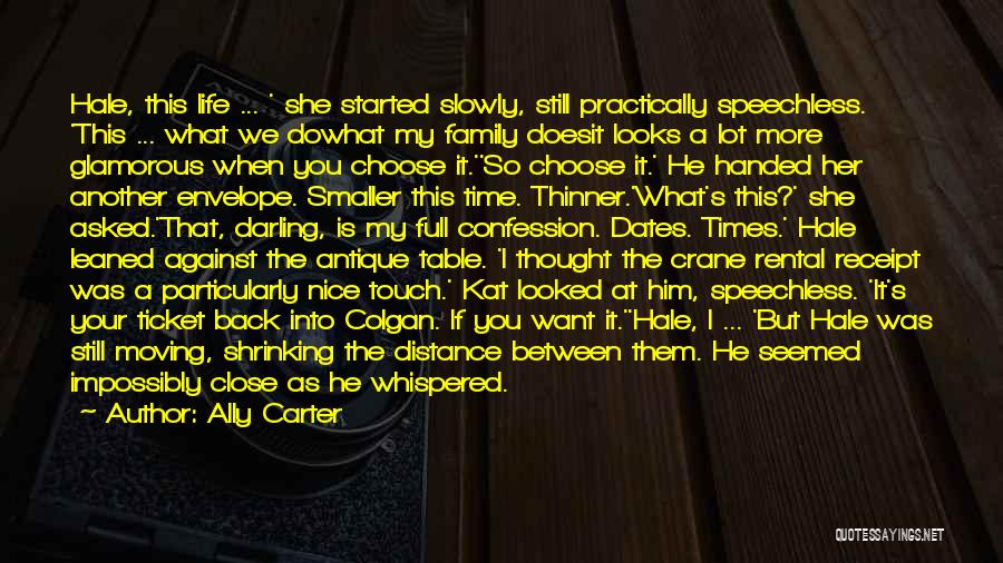 Ally Carter Quotes: Hale, This Life ... ' She Started Slowly, Still Practically Speechless. 'this ... What We Dowhat My Family Doesit Looks