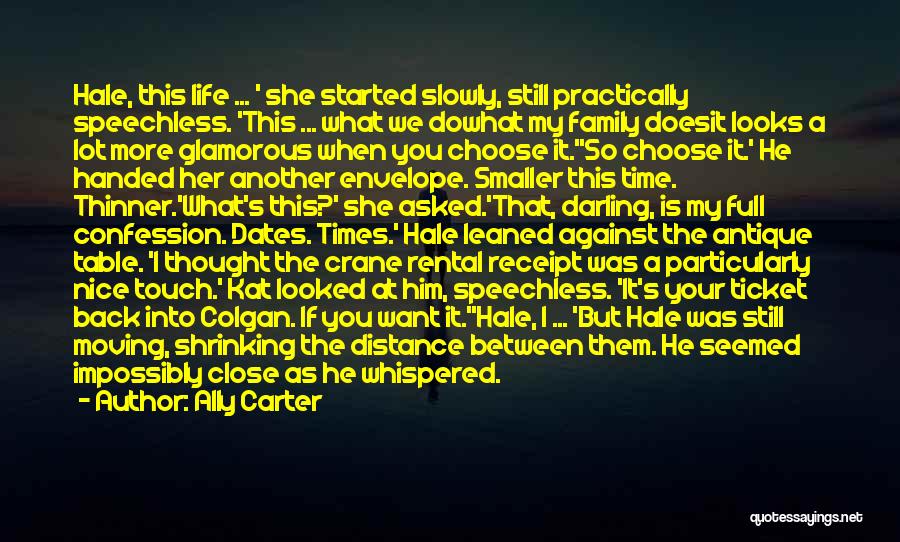 Ally Carter Quotes: Hale, This Life ... ' She Started Slowly, Still Practically Speechless. 'this ... What We Dowhat My Family Doesit Looks