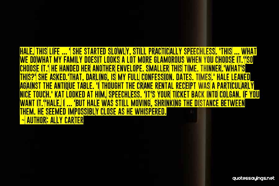 Ally Carter Quotes: Hale, This Life ... ' She Started Slowly, Still Practically Speechless. 'this ... What We Dowhat My Family Doesit Looks