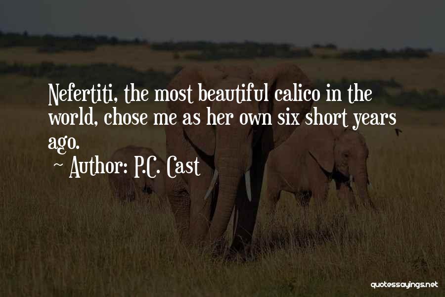 P.C. Cast Quotes: Nefertiti, The Most Beautiful Calico In The World, Chose Me As Her Own Six Short Years Ago.