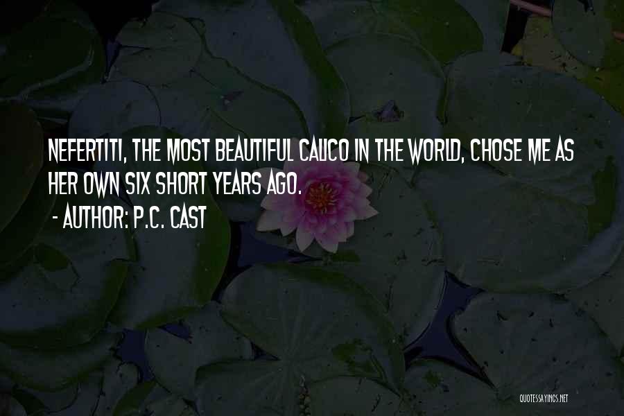 P.C. Cast Quotes: Nefertiti, The Most Beautiful Calico In The World, Chose Me As Her Own Six Short Years Ago.