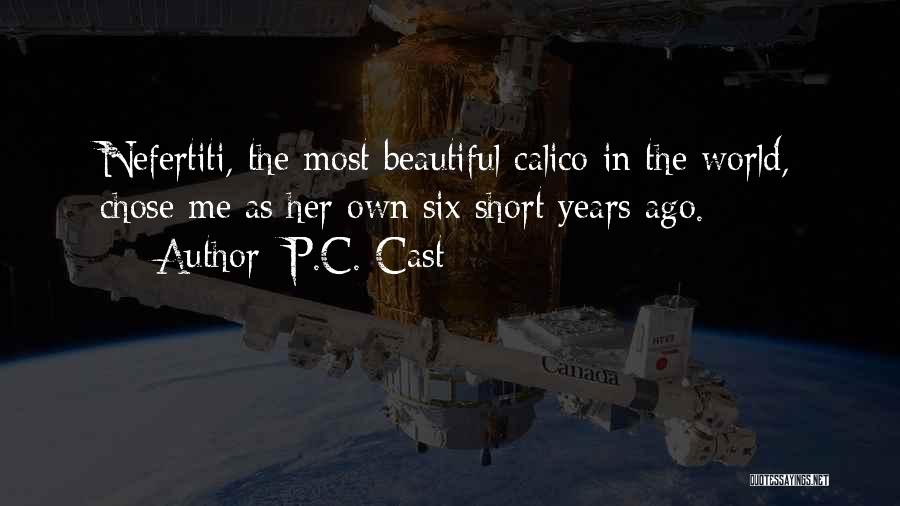 P.C. Cast Quotes: Nefertiti, The Most Beautiful Calico In The World, Chose Me As Her Own Six Short Years Ago.