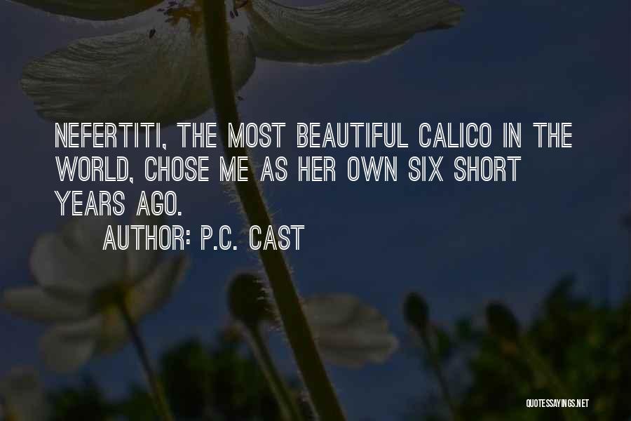 P.C. Cast Quotes: Nefertiti, The Most Beautiful Calico In The World, Chose Me As Her Own Six Short Years Ago.