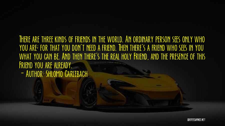 Shlomo Carlebach Quotes: There Are Three Kinds Of Friends In The World. An Ordinary Person Sees Only Who You Are; For That You