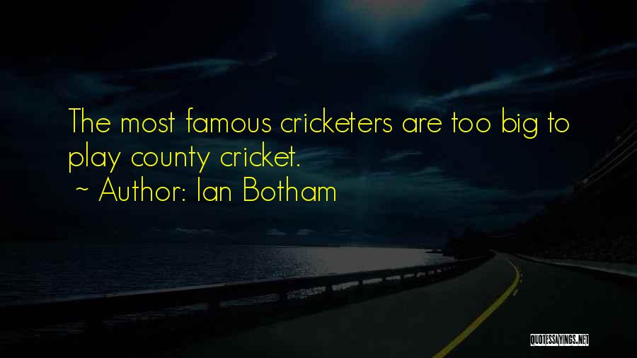 Ian Botham Quotes: The Most Famous Cricketers Are Too Big To Play County Cricket.