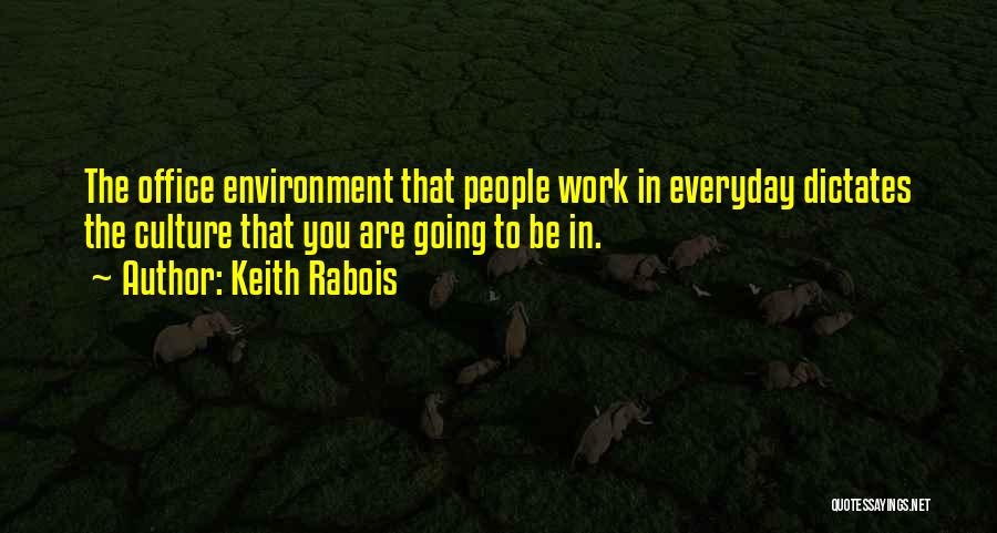 Keith Rabois Quotes: The Office Environment That People Work In Everyday Dictates The Culture That You Are Going To Be In.