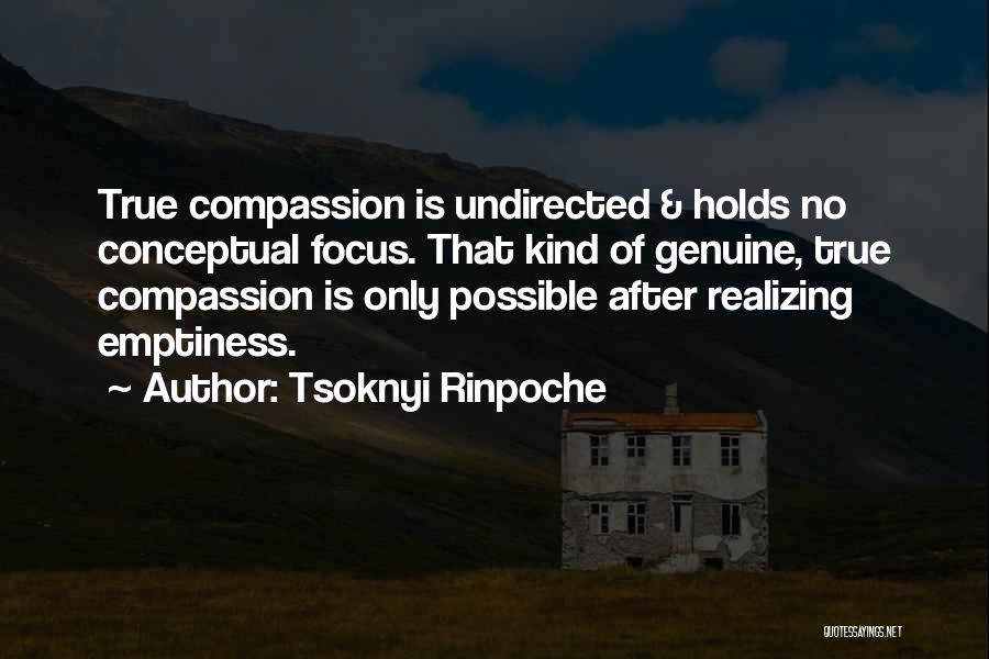 Tsoknyi Rinpoche Quotes: True Compassion Is Undirected & Holds No Conceptual Focus. That Kind Of Genuine, True Compassion Is Only Possible After Realizing