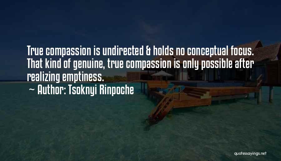 Tsoknyi Rinpoche Quotes: True Compassion Is Undirected & Holds No Conceptual Focus. That Kind Of Genuine, True Compassion Is Only Possible After Realizing