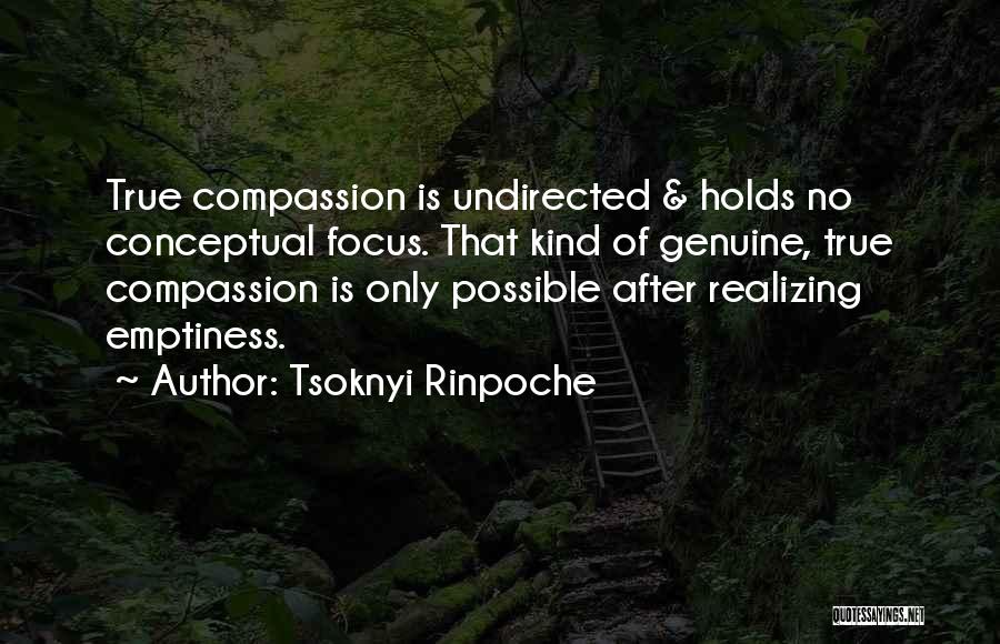 Tsoknyi Rinpoche Quotes: True Compassion Is Undirected & Holds No Conceptual Focus. That Kind Of Genuine, True Compassion Is Only Possible After Realizing