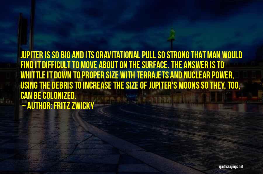 Fritz Zwicky Quotes: Jupiter Is So Big And Its Gravitational Pull So Strong That Man Would Find It Difficult To Move About On