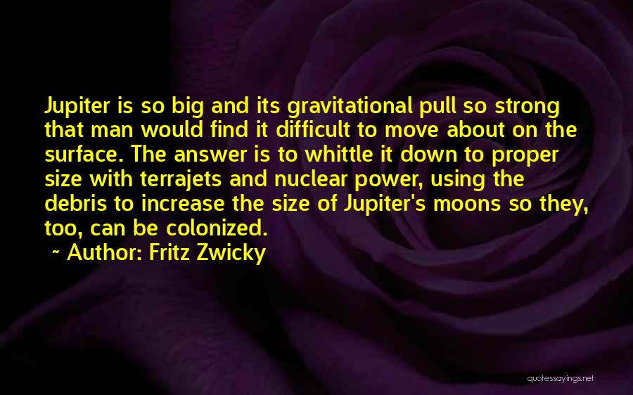 Fritz Zwicky Quotes: Jupiter Is So Big And Its Gravitational Pull So Strong That Man Would Find It Difficult To Move About On