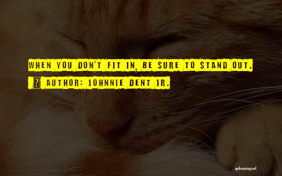 Johnnie Dent Jr. Quotes: When You Don't Fit In, Be Sure To Stand Out.