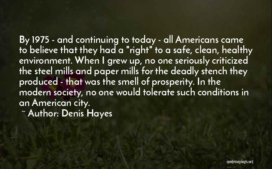 Denis Hayes Quotes: By 1975 - And Continuing To Today - All Americans Came To Believe That They Had A Right To A