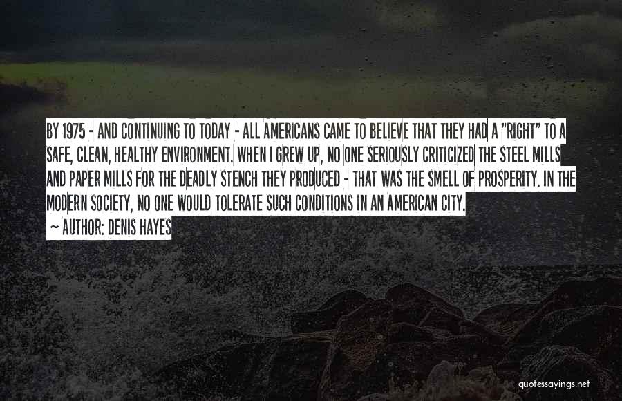 Denis Hayes Quotes: By 1975 - And Continuing To Today - All Americans Came To Believe That They Had A Right To A