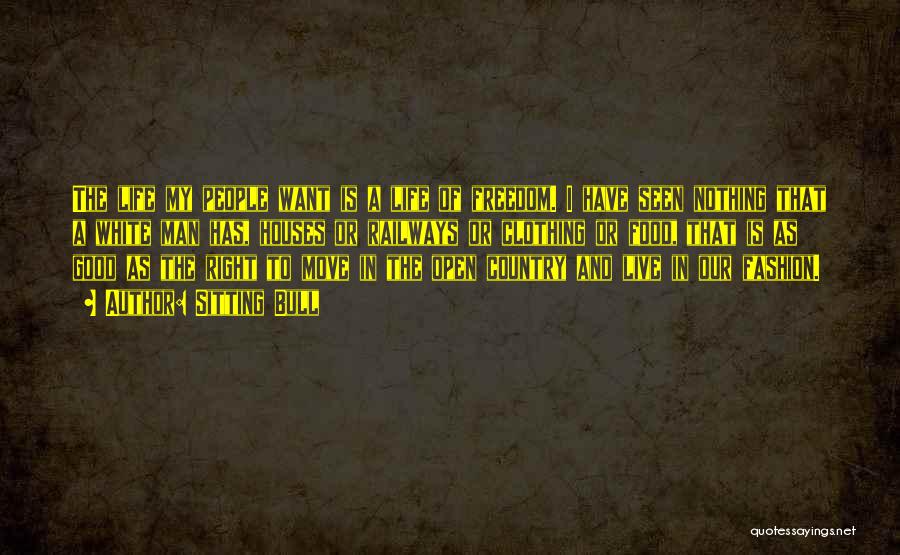 Sitting Bull Quotes: The Life My People Want Is A Life Of Freedom. I Have Seen Nothing That A White Man Has, Houses