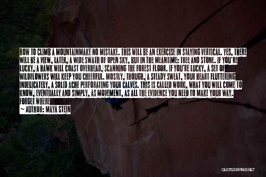 Maya Stein Quotes: How To Climb A Mountainmake No Mistake. This Will Be An Exercise In Staying Vertical. Yes, There Will Be A