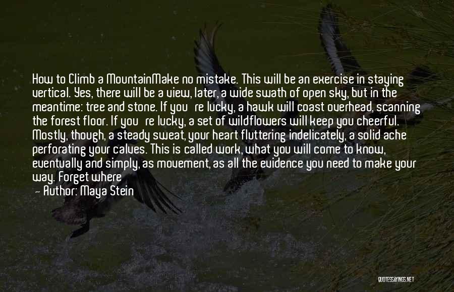 Maya Stein Quotes: How To Climb A Mountainmake No Mistake. This Will Be An Exercise In Staying Vertical. Yes, There Will Be A