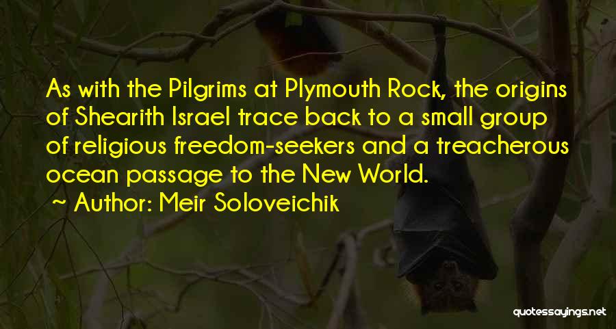 Meir Soloveichik Quotes: As With The Pilgrims At Plymouth Rock, The Origins Of Shearith Israel Trace Back To A Small Group Of Religious