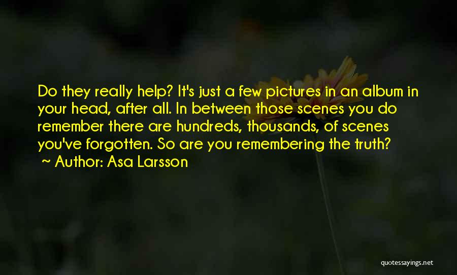 Asa Larsson Quotes: Do They Really Help? It's Just A Few Pictures In An Album In Your Head, After All. In Between Those