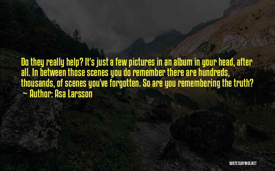 Asa Larsson Quotes: Do They Really Help? It's Just A Few Pictures In An Album In Your Head, After All. In Between Those