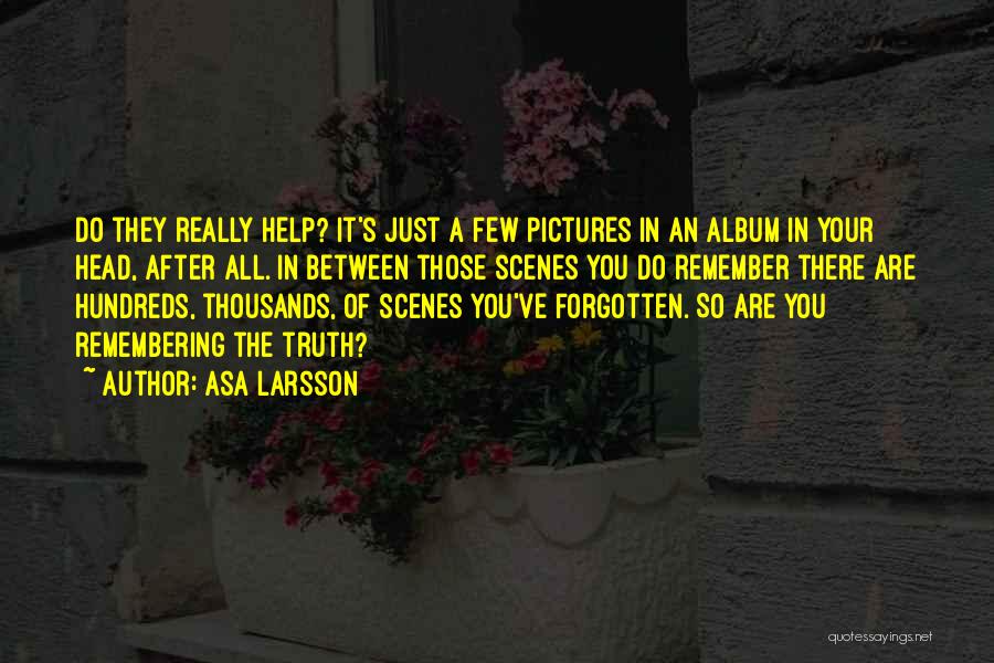 Asa Larsson Quotes: Do They Really Help? It's Just A Few Pictures In An Album In Your Head, After All. In Between Those