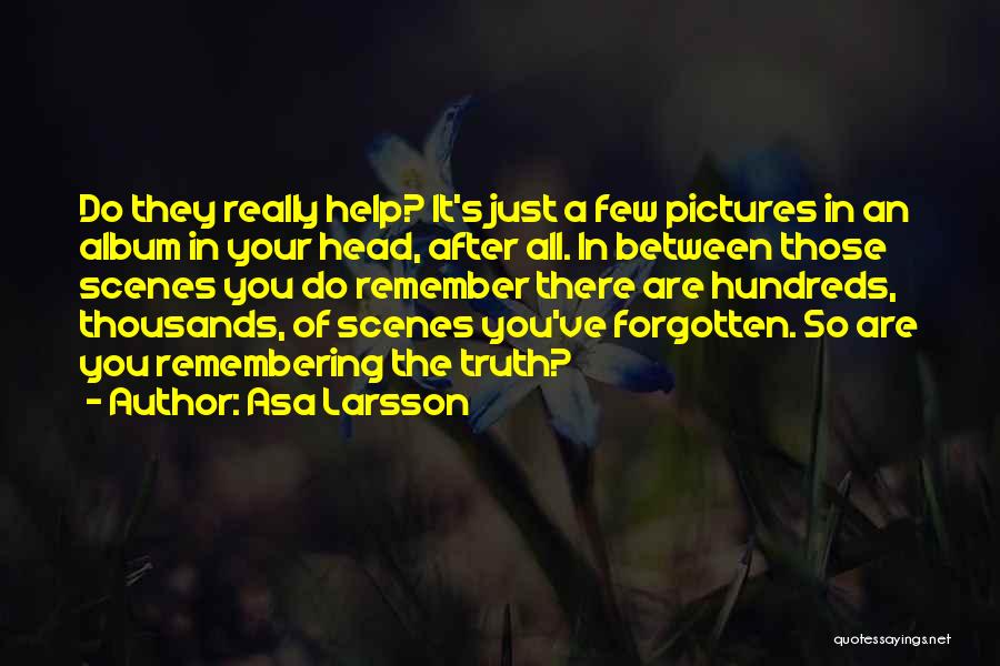 Asa Larsson Quotes: Do They Really Help? It's Just A Few Pictures In An Album In Your Head, After All. In Between Those