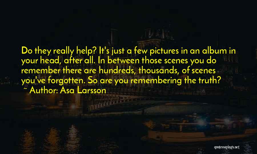 Asa Larsson Quotes: Do They Really Help? It's Just A Few Pictures In An Album In Your Head, After All. In Between Those