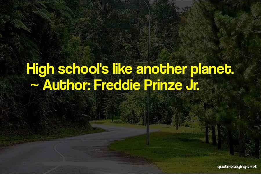 Freddie Prinze Jr. Quotes: High School's Like Another Planet.