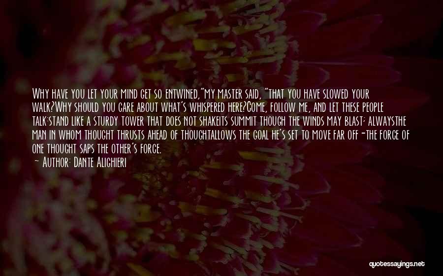 Dante Alighieri Quotes: Why Have You Let Your Mind Get So Entwined,my Master Said, That You Have Slowed Your Walk?why Should You Care